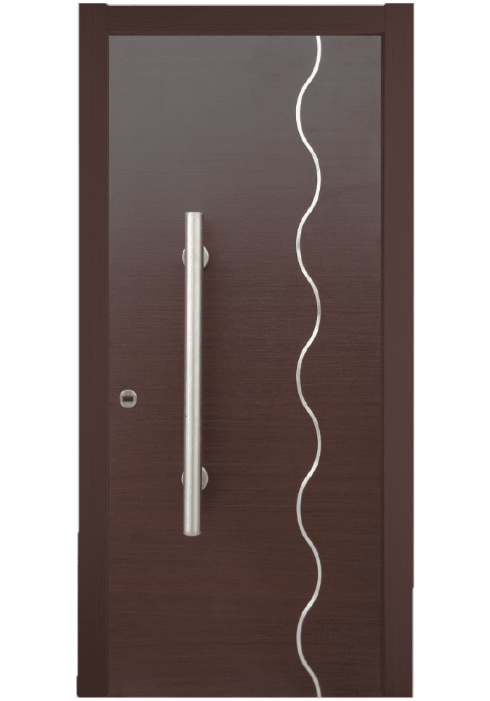 Εσωτερική Πόρτα Wenge με inox