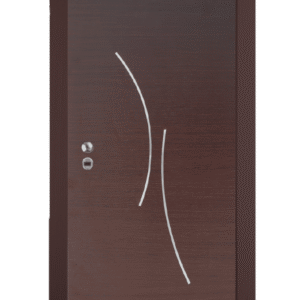 Θωρακισμένη Πόρτα Wenge με inox