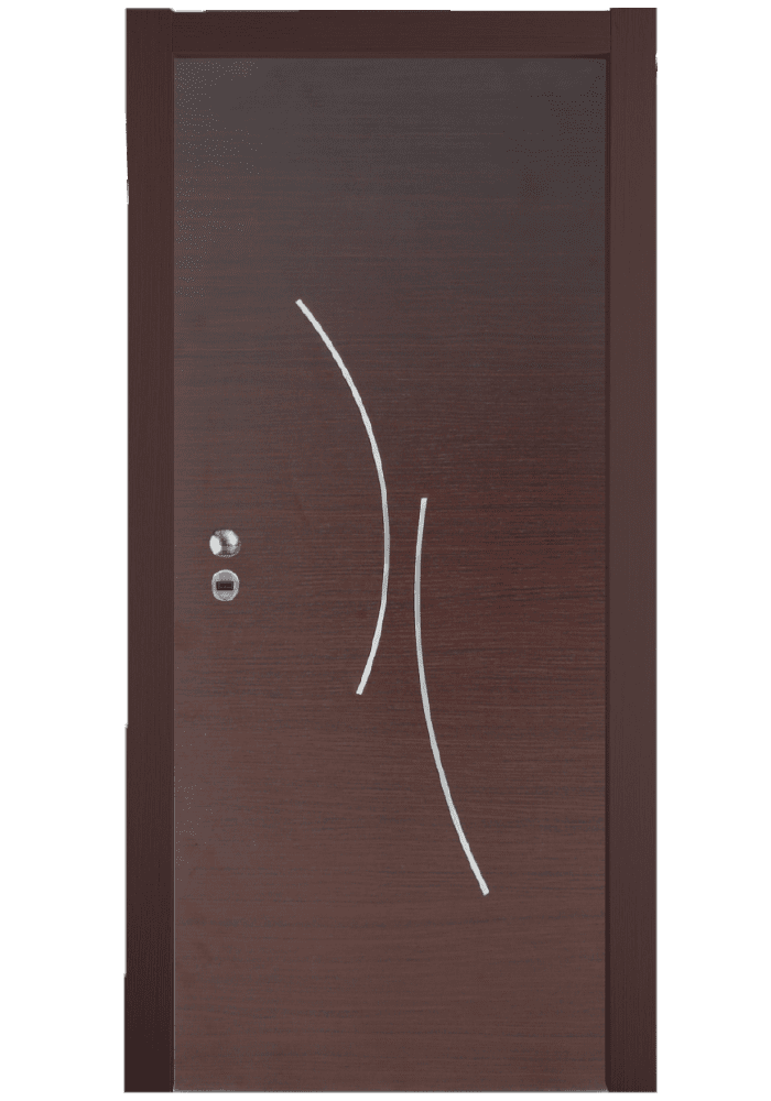Θωρακισμένη Πόρτα Wenge με inox