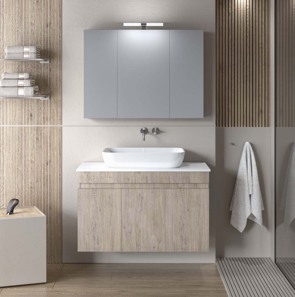 ΣΕΤ ΕΠΙΠΛΟΥ OMEGA TOP 90cm BEIGE OAK 9SOMT090BO
