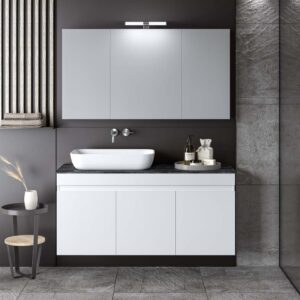 ΣΕΤ ΕΠΙΠΛΟΥ OMEGA TOP 120cm WHITE/GREY 9SOMT120GLG