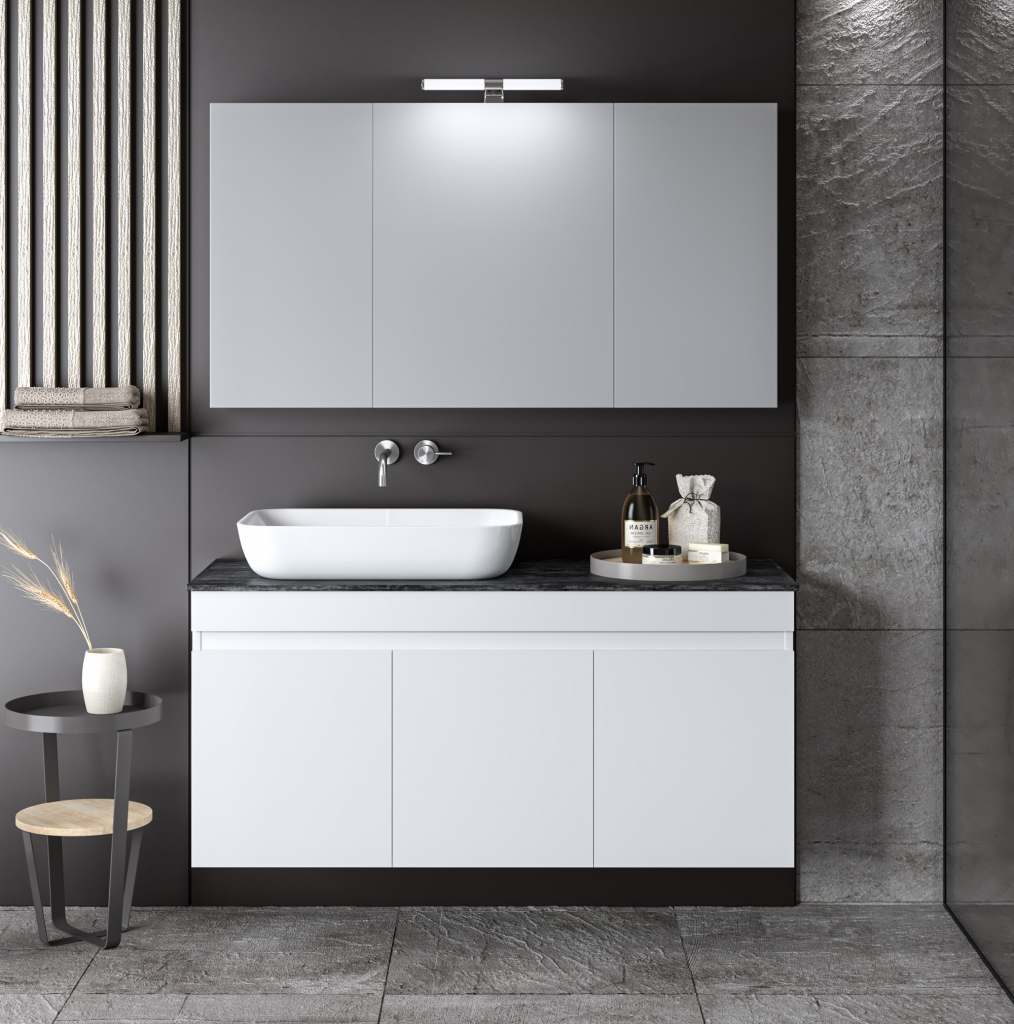 ΣΕΤ ΕΠΙΠΛΟΥ OMEGA TOP 120cm WHITE/GREY 9SOMT120GLG