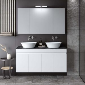 ΣΕΤ ΕΠΙΠΛΟΥ OMEGA TOP DUBLE 120cm WHITE/GREY 9SOMTD120GLG